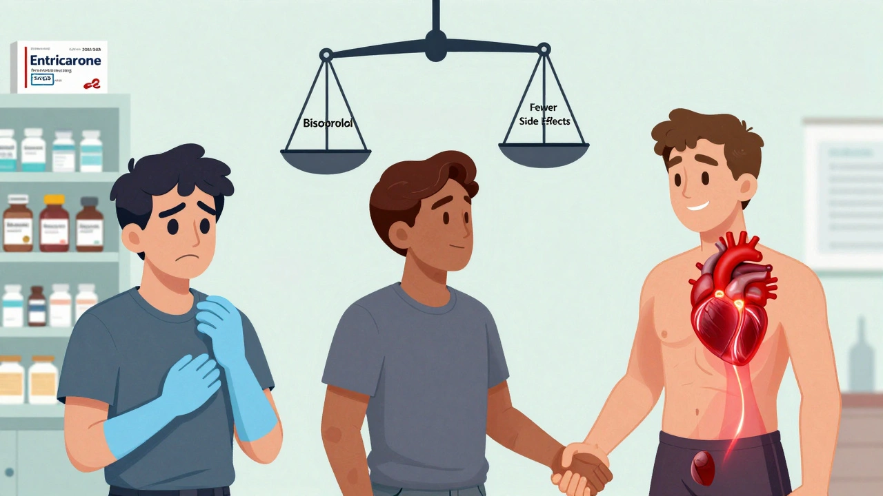 Three men showing side effect differences: cold hands and fatigue vs. warmth and improved well-being