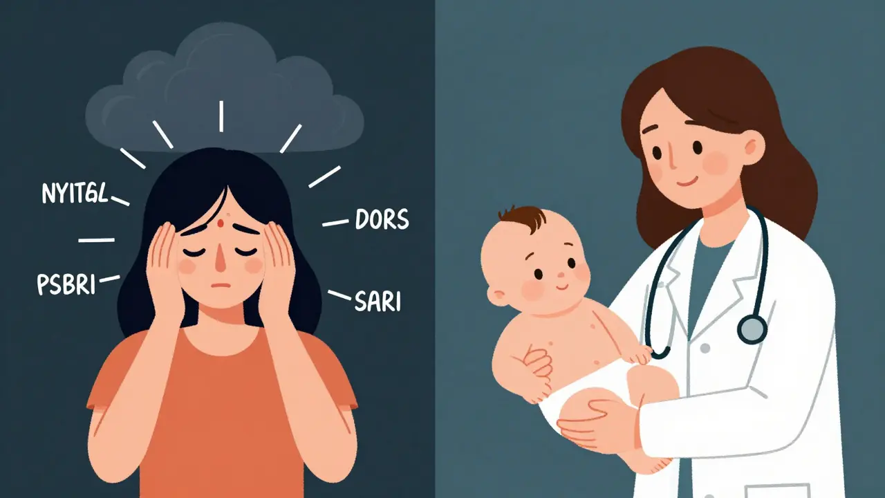 Woman tapering SSRIs with doctor, contrasting withdrawal symptoms and healthy outcomes.